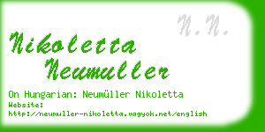 nikoletta neumuller business card